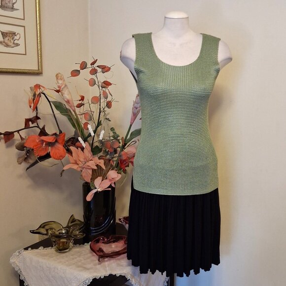 NEW Soft Stretchy Cardigan Knit Olive Green Camisoles Tank Top Sleeveless Tops - Picture 7 of 12